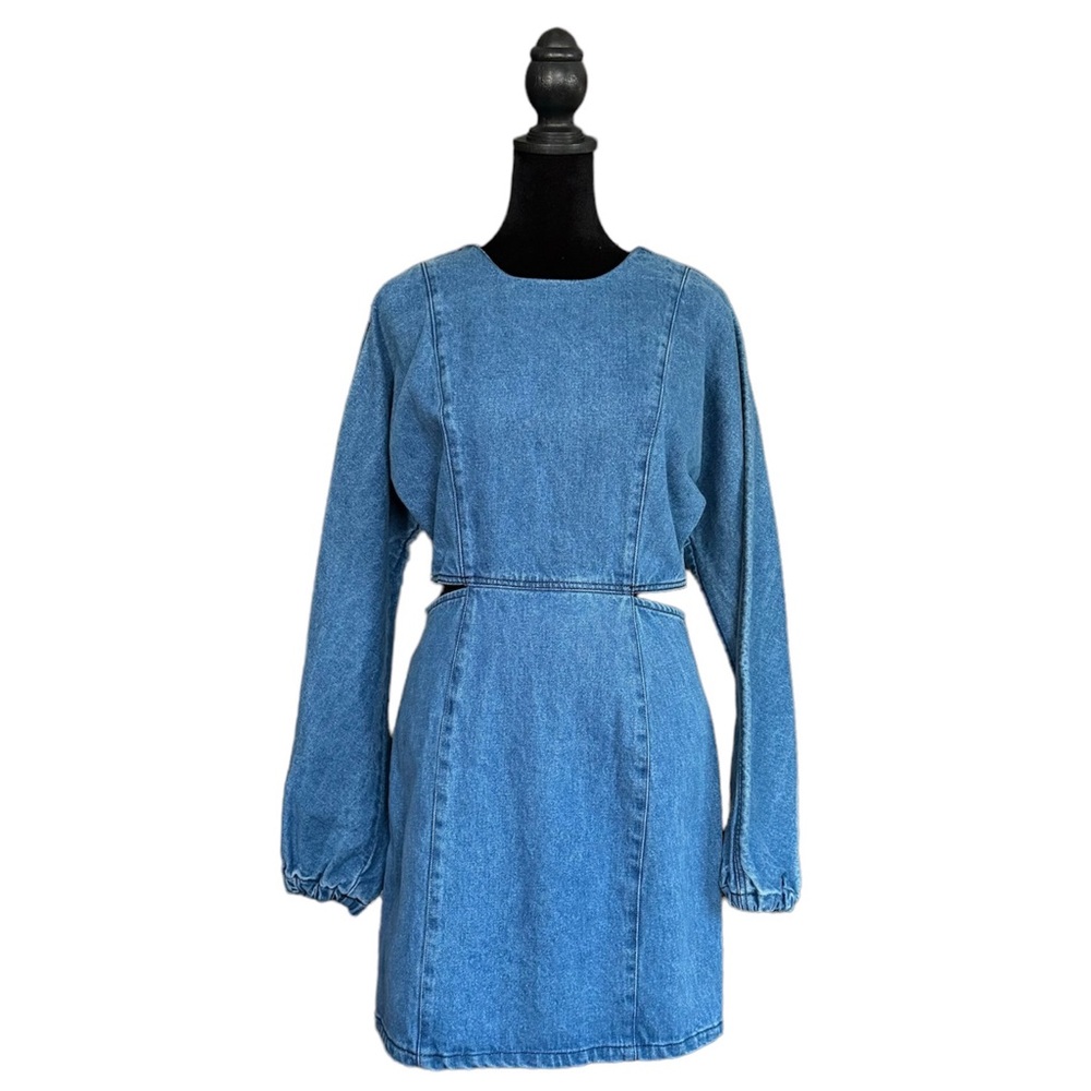 Small Forever21 Denim Cutout Mini Dress